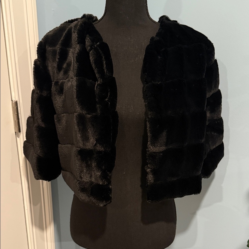 Elegant Black Faux Fur Jacket